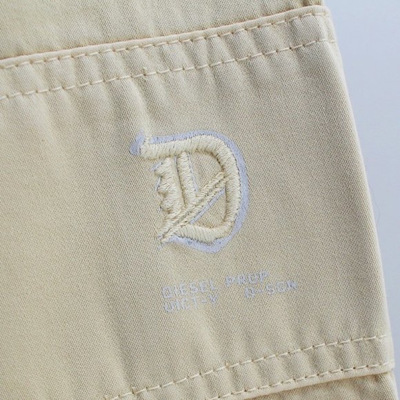 DIESEL 90s Vintage Cream Cargo Utility Jacket Chore Coat Cotton Distressed SZ M - Picture 9 of 16